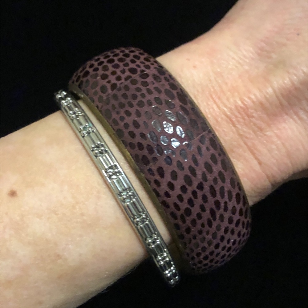 Vintage Purple and Silver Bangle Bracelet Set